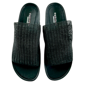 Free People Equitare Iria Net Black Size 41 US 9.5 Slides Sandals NEW